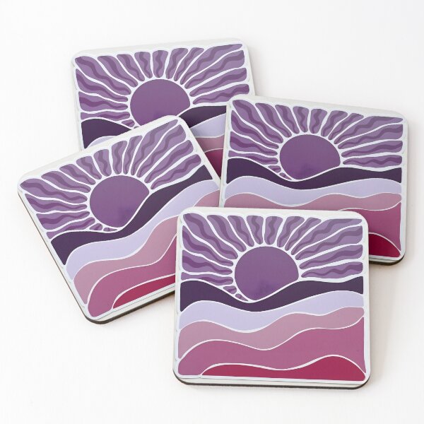 Item preview, Aesthetic Purple Retro Mountain Sunset designed and sold by LazyGeniusArt.