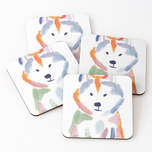 Item preview, Colorful Abstract husky Portrait designed and sold by lautir.