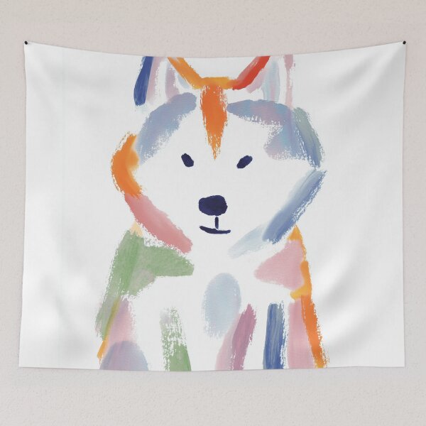 Item preview, Colorful Abstract husky Portrait designed and sold by lautir.
