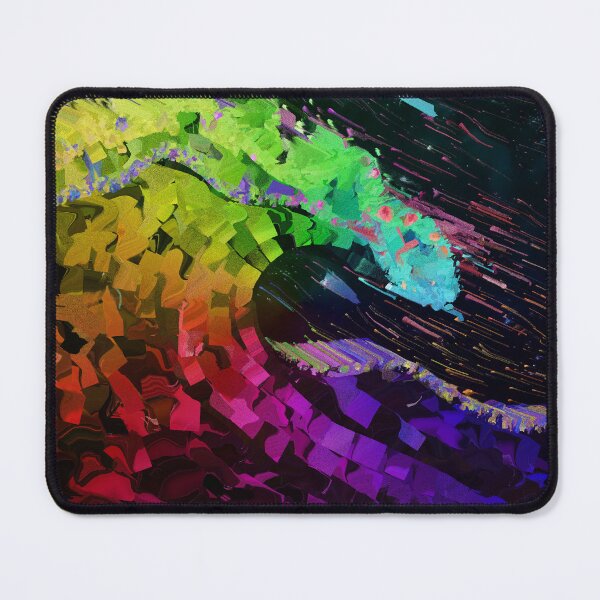 Item preview, Vibrant abstract cosmic composition with neon rainbow wave designed and sold by ScreenPin.
