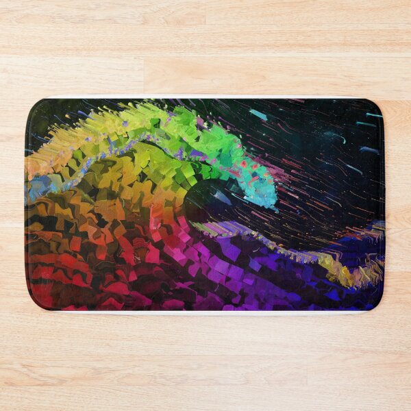Item preview, Vibrant abstract cosmic composition with neon rainbow wave designed and sold by ScreenPin.