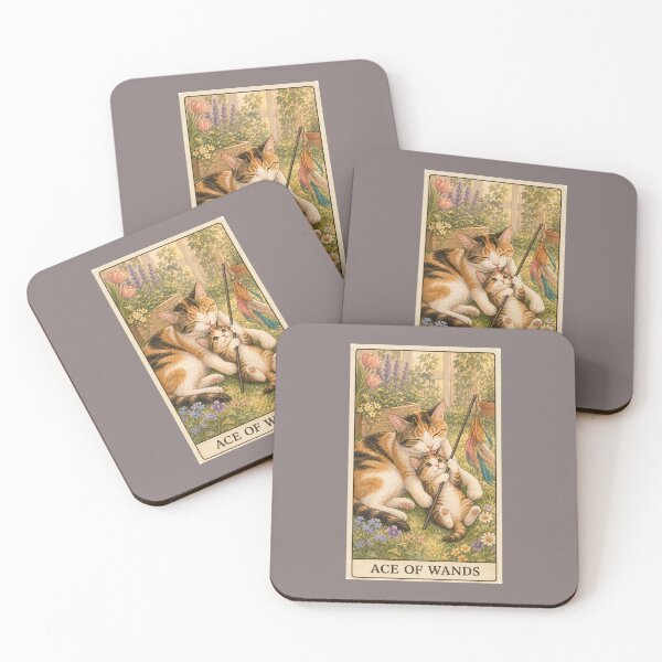 Item preview, Ace of Wands Cat Tarot - Playful Ginger Feline Magic Art designed and sold by Akros-.