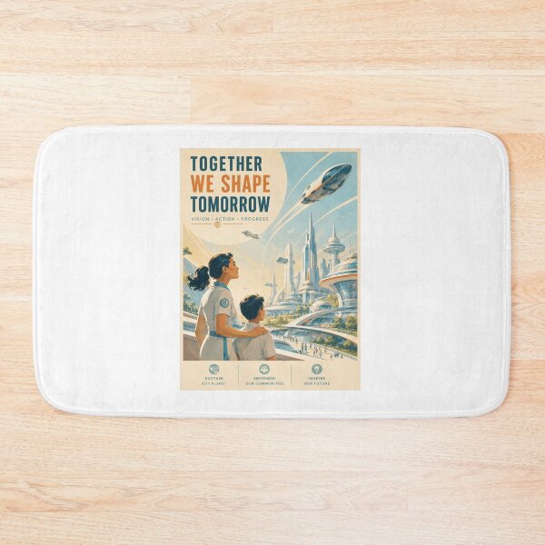 Item preview, Together We Shape Tomorrow – Retro Futuristic Sci-Fi designed and sold by Fleetwood1994.