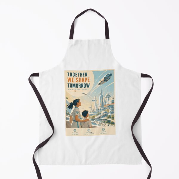 Item preview, Together We Shape Tomorrow – Retro Futuristic Sci-Fi designed and sold by Fleetwood1994.
