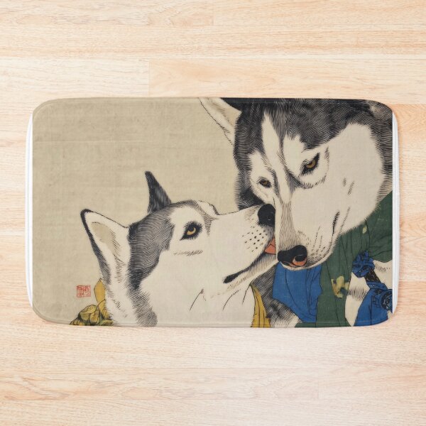 Item preview, Two Huskies in Vibrant Scarves designed and sold by lautir.
