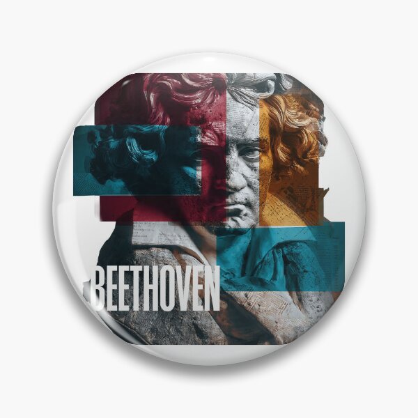 Item preview, Beethoven – Musical Collage Art Print | Classical Composer Deaf Genius Poster designed and sold by OzzFrequency.