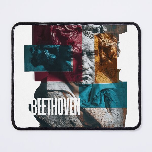 Item preview, Beethoven – Musical Collage Art Print | Classical Composer Deaf Genius Poster designed and sold by OzzFrequency.