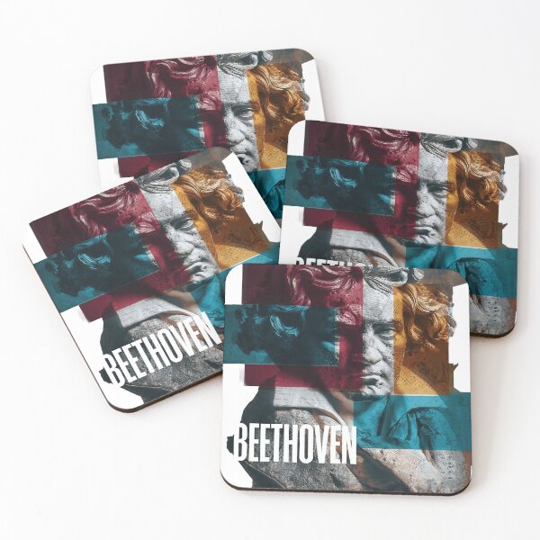 Item preview, Beethoven – Musical Collage Art Print | Classical Composer Deaf Genius Poster designed and sold by OzzFrequency.