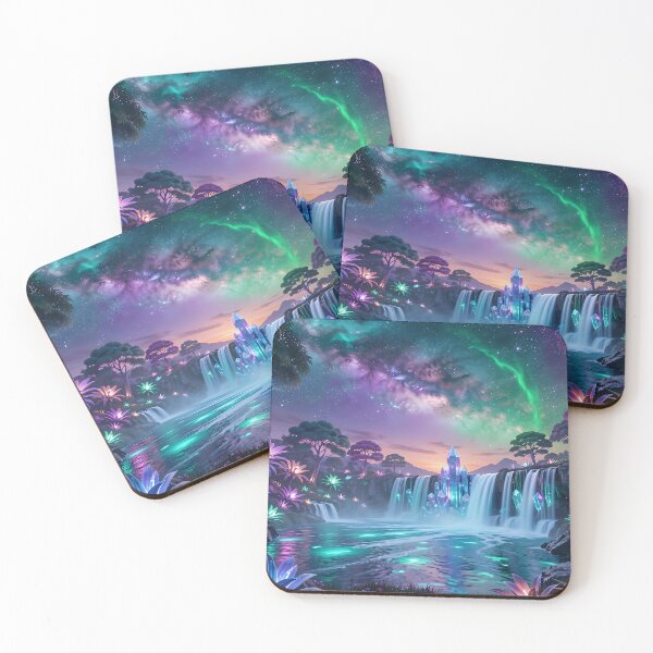 Item preview, Cosmic Waterfall: The vibrant colors of the magical misty forest designed and sold by VoidVeilStudio.
