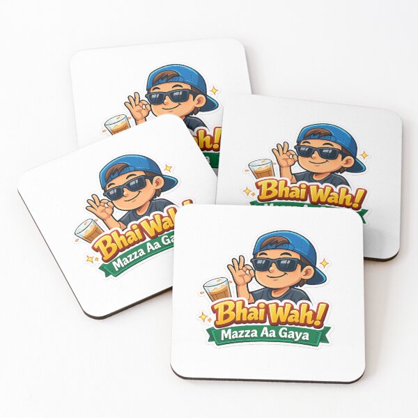 Item preview, Bhai Wah Mazza Aa Gaya Funny Hindi Sticker | Cool Cartoon Boy Sticker designed and sold by Jyotisima8929.