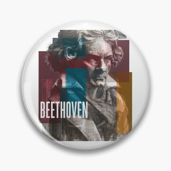 Item preview, Beethoven – Musical Collage Art Print | Classical Composer Deaf Genius Poster designed and sold by OzzFrequency.