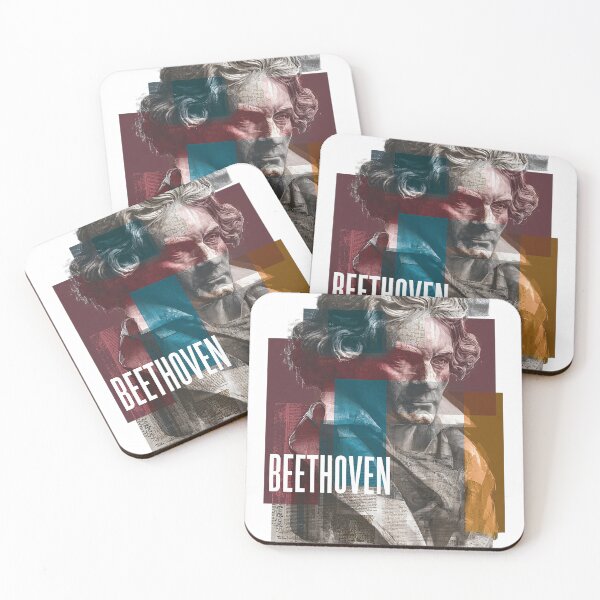 Item preview, Beethoven – Musical Collage Art Print | Classical Composer Deaf Genius Poster designed and sold by OzzFrequency.