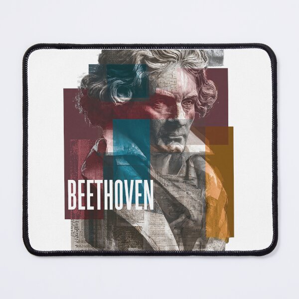 Item preview, Beethoven – Musical Collage Art Print | Classical Composer Deaf Genius Poster designed and sold by OzzFrequency.