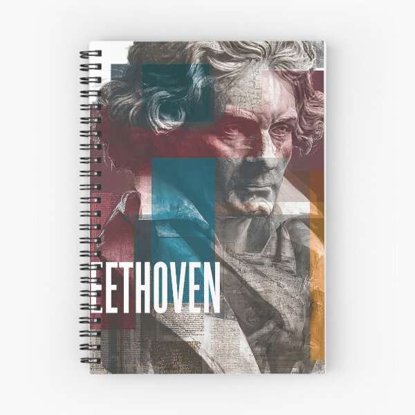 Item preview, Beethoven – Musical Collage Art Print | Classical Composer Deaf Genius Poster designed and sold by OzzFrequency.