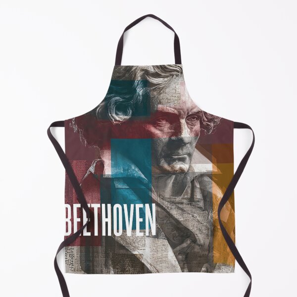 Item preview, Beethoven – Musical Collage Art Print | Classical Composer Deaf Genius Poster designed and sold by OzzFrequency.