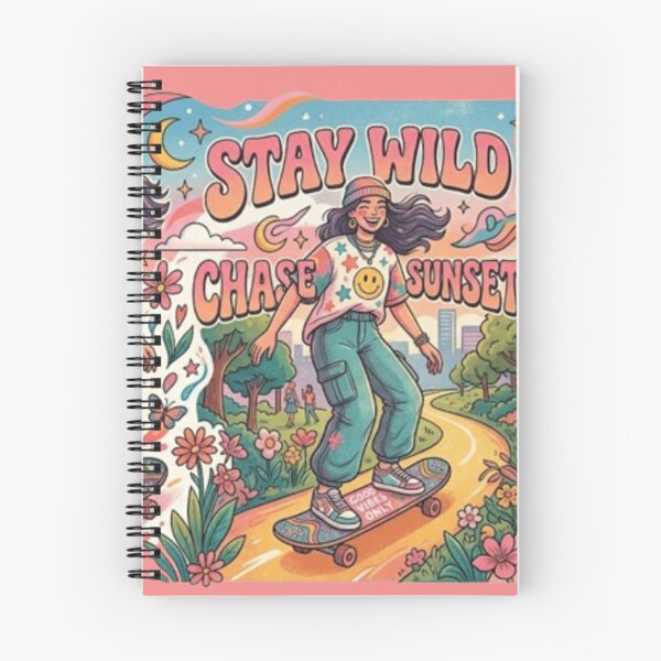 Item preview, Retro Groovy Skater Girl - Stay Wild & Chase Sunsets designed and sold by The Creative Canva.
