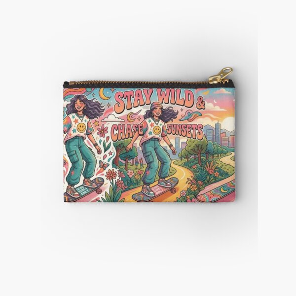 Item preview, Retro Groovy Skater Girl - Stay Wild & Chase Sunsets designed and sold by The Creative Canva.