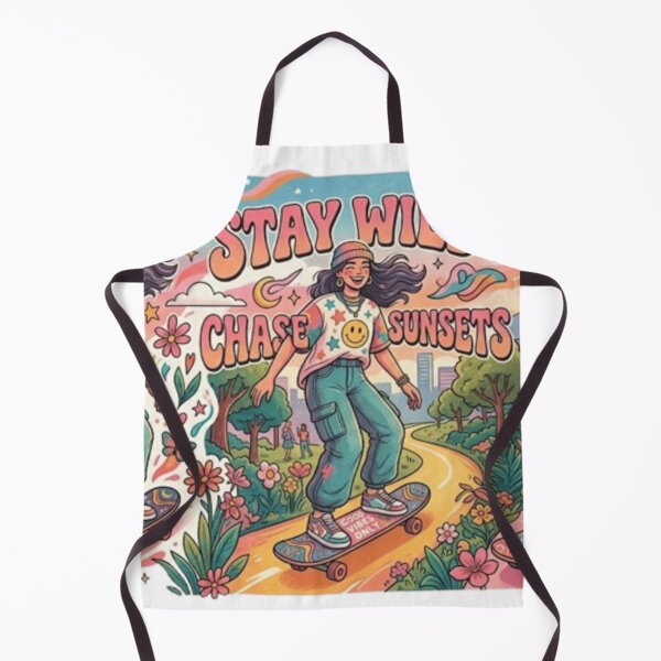 Item preview, Retro Groovy Skater Girl - Stay Wild & Chase Sunsets designed and sold by The Creative Canva.