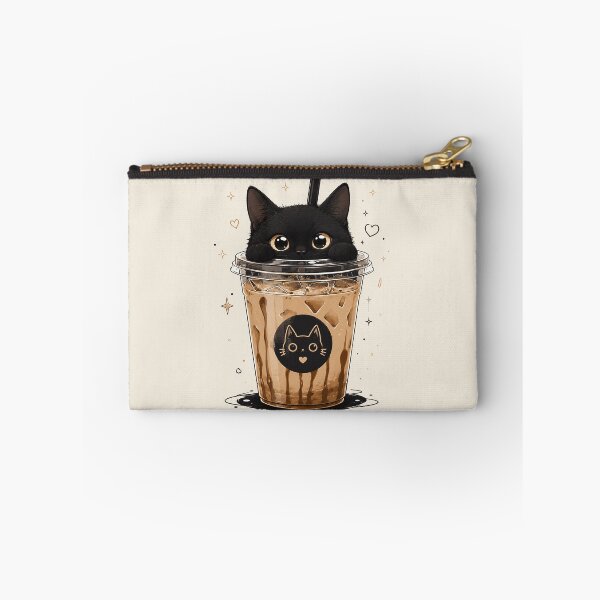 Item preview, Black Cat Bubble Tea – Cute Kawaii Aesthetic Cat in Iced Coffee Cup designed and sold by GrabaHuk.