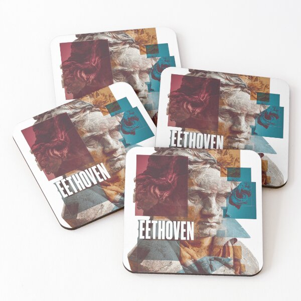 Item preview, Beethoven – Musical Collage Art Print | Classical Composer Deaf Genius Poster designed and sold by OzzFrequency.