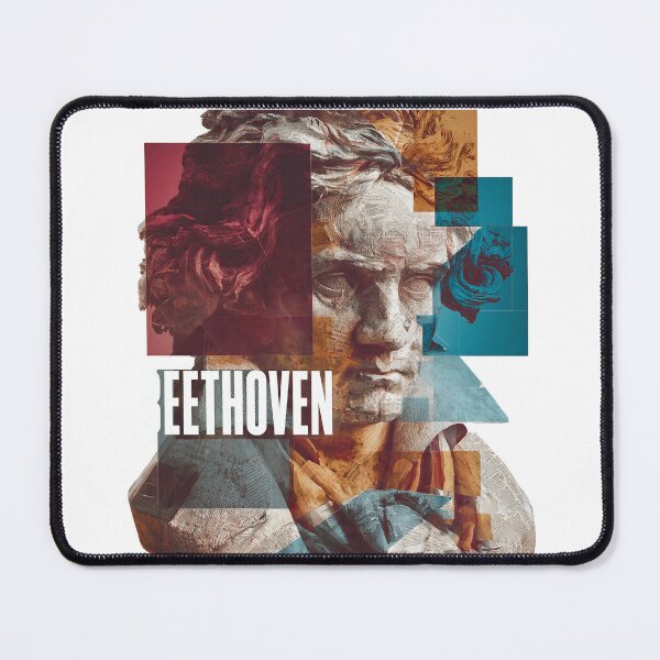 Item preview, Beethoven – Musical Collage Art Print | Classical Composer Deaf Genius Poster designed and sold by OzzFrequency.