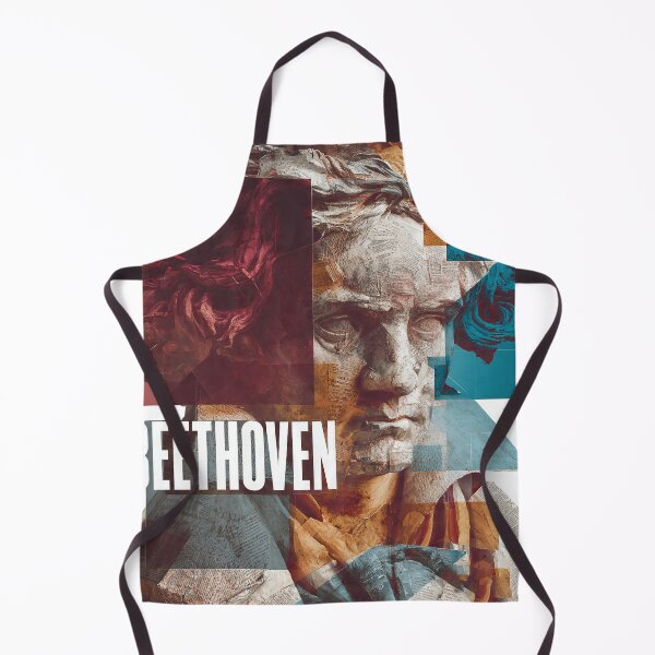Item preview, Beethoven – Musical Collage Art Print | Classical Composer Deaf Genius Poster designed and sold by OzzFrequency.