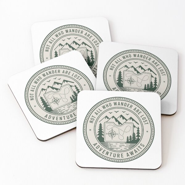 Item preview, Not all who wander are lost adventure awaits compass map badge outdoor art designed and sold by icemanphotos.