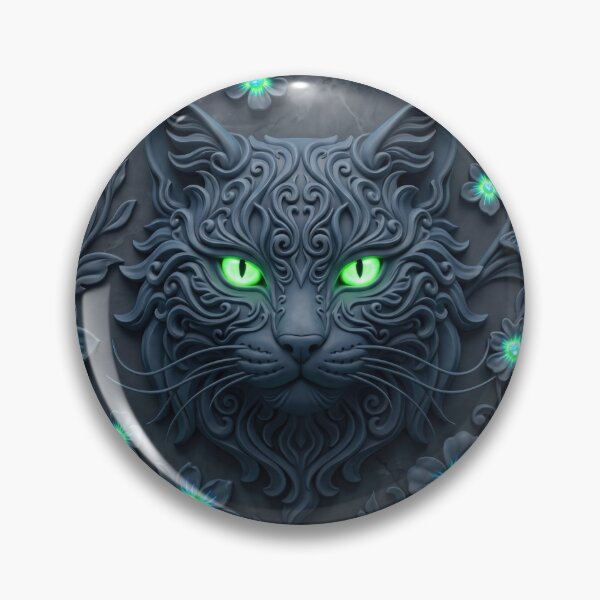 Item preview, Mystical Cat with Glowing Eyes and Butterflies designed and sold by AnnArtshock.