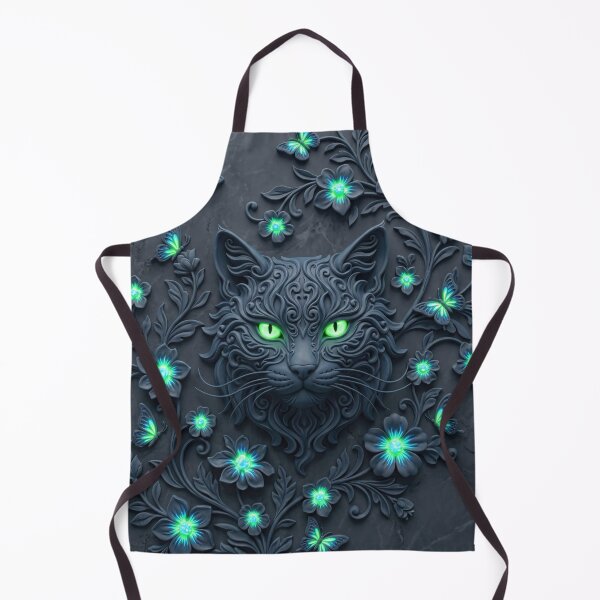 Item preview, Mystical Cat with Glowing Eyes and Butterflies designed and sold by AnnArtshock.