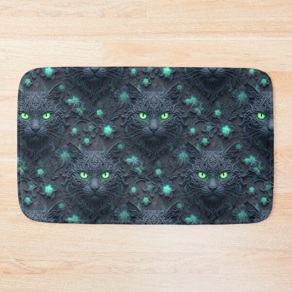 Item preview, Mystical Cat with Glowing Eyes and Butterflies designed and sold by AnnArtshock.