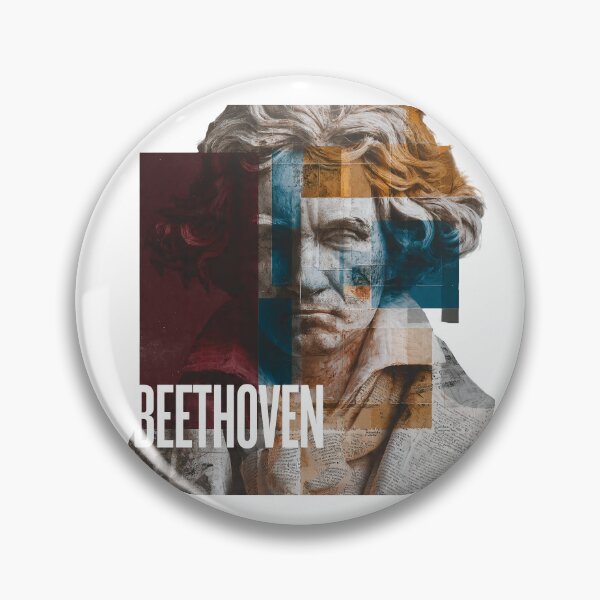 Item preview, Beethoven – Musical Collage Art Print | Classical Composer Deaf Genius Poster designed and sold by OzzFrequency.