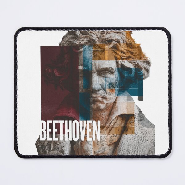Item preview, Beethoven – Musical Collage Art Print | Classical Composer Deaf Genius Poster designed and sold by OzzFrequency.
