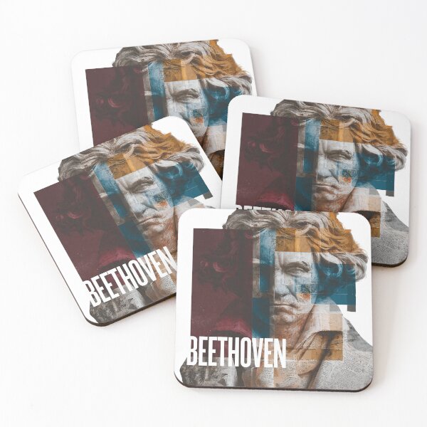 Item preview, Beethoven – Musical Collage Art Print | Classical Composer Deaf Genius Poster designed and sold by OzzFrequency.