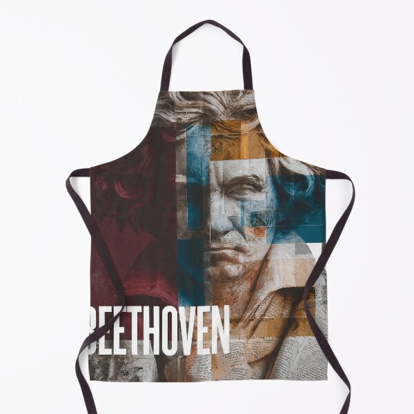 Item preview, Beethoven – Musical Collage Art Print | Classical Composer Deaf Genius Poster designed and sold by OzzFrequency.
