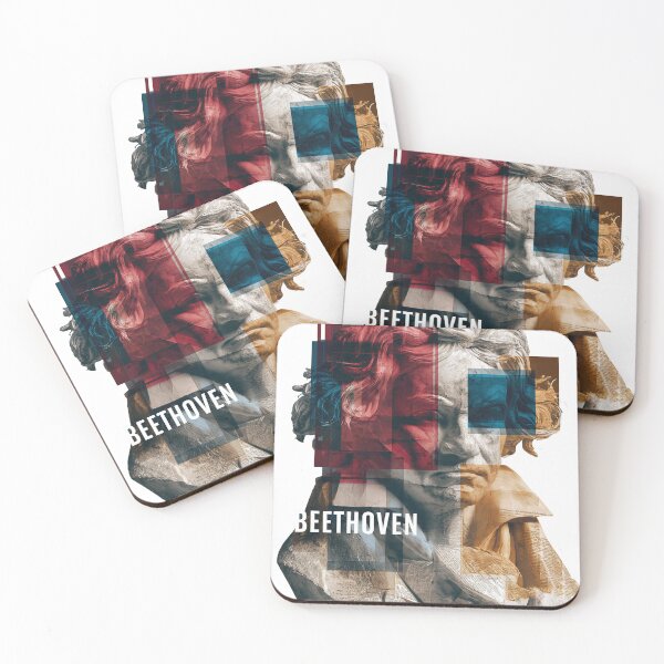 Item preview, Beethoven – Musical Collage Art Print | Classical Composer Deaf Genius Poster designed and sold by OzzFrequency.
