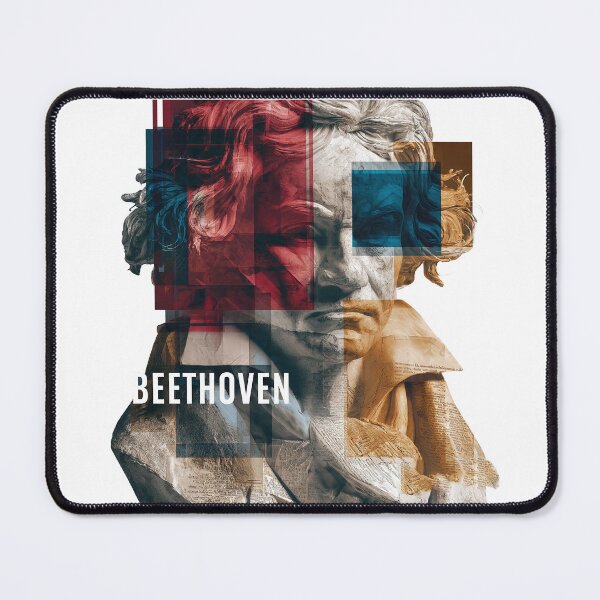 Item preview, Beethoven – Musical Collage Art Print | Classical Composer Deaf Genius Poster designed and sold by OzzFrequency.