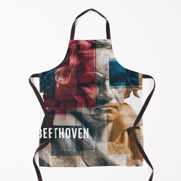 Item preview, Beethoven – Musical Collage Art Print | Classical Composer Deaf Genius Poster designed and sold by OzzFrequency.