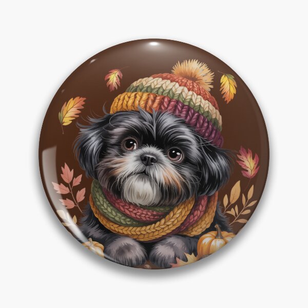 Item preview, Cute Autumn Shih Tzu Dog with Pumpkins and Leaves for Fall designed and sold by Cute & Sassy Custom Gifting Boutiques.