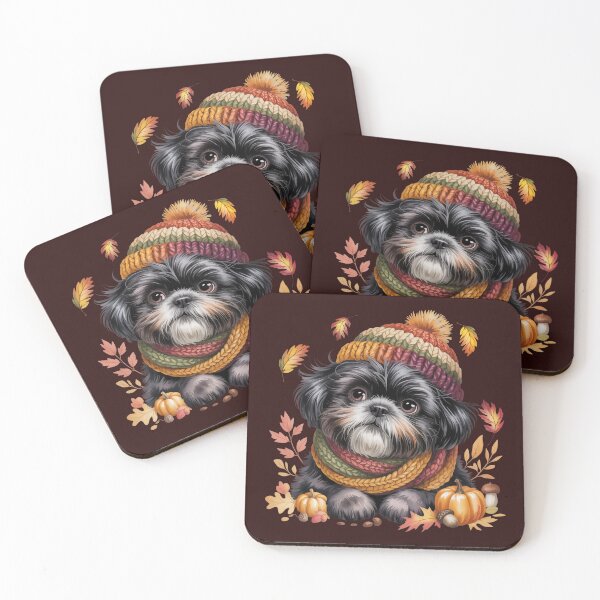 Item preview, Cute Autumn Shih Tzu Dog with Pumpkins and Leaves for Fall designed and sold by tamdevo1.