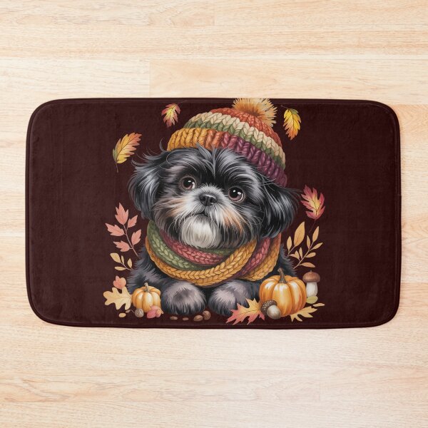 Item preview, Cute Autumn Shih Tzu Dog with Pumpkins and Leaves for Fall designed and sold by tamdevo1.