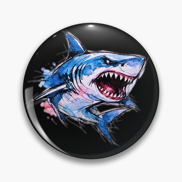 Item preview, Aggressive Watercolor Shark - Fierce Ocean Predator Beast Art designed and sold by PrimalBeastLab.