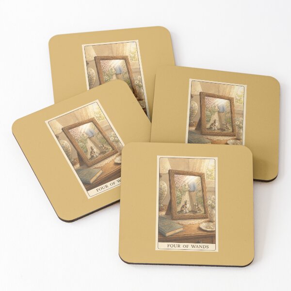 Item preview, Four of Wands Cat Tarot - Nostalgic Family Home Celebration Art designed and sold by Akros-.