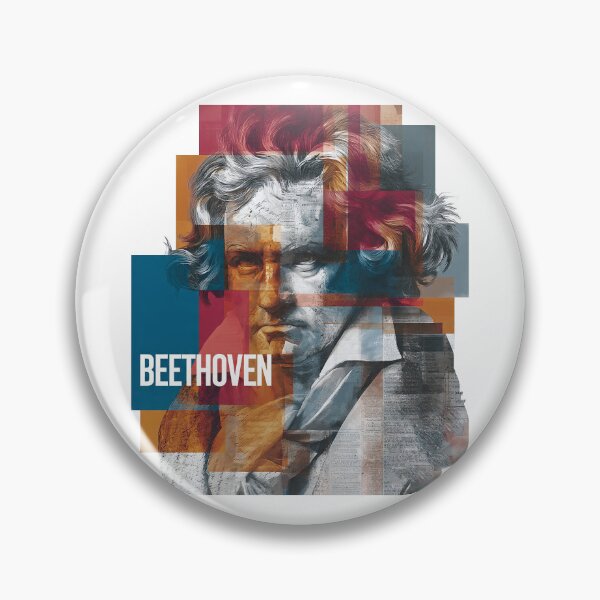 Item preview, Beethoven – Musical Collage Art Print | Classical Composer Deaf Genius Poster designed and sold by OzzFrequency.