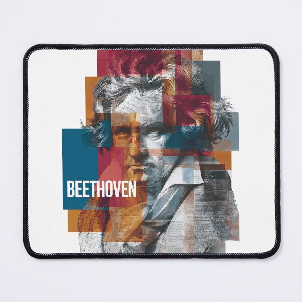 Item preview, Beethoven – Musical Collage Art Print | Classical Composer Deaf Genius Poster designed and sold by OzzFrequency.