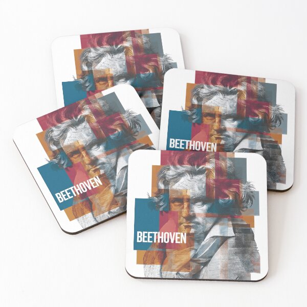 Item preview, Beethoven – Musical Collage Art Print | Classical Composer Deaf Genius Poster designed and sold by OzzFrequency.