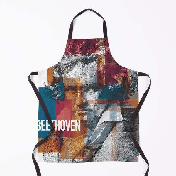 Item preview, Beethoven – Musical Collage Art Print | Classical Composer Deaf Genius Poster designed and sold by OzzFrequency.