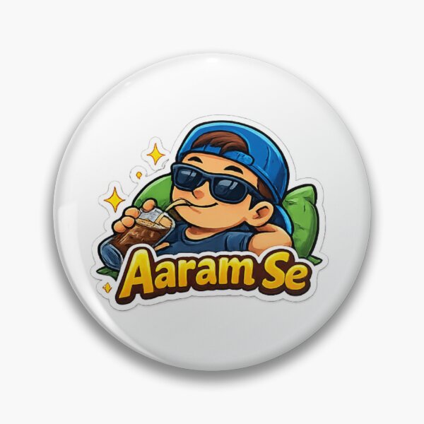 Item preview, Aaram Se Funny Chill Sticker | Relax Mode Cartoon Sticker designed and sold by Jyotisima8929.