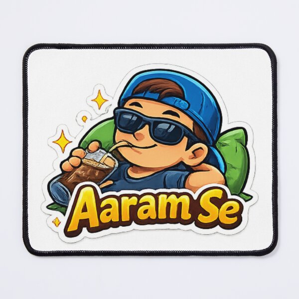 Item preview, Aaram Se Funny Chill Sticker | Relax Mode Cartoon Sticker designed and sold by Jyotisima8929.