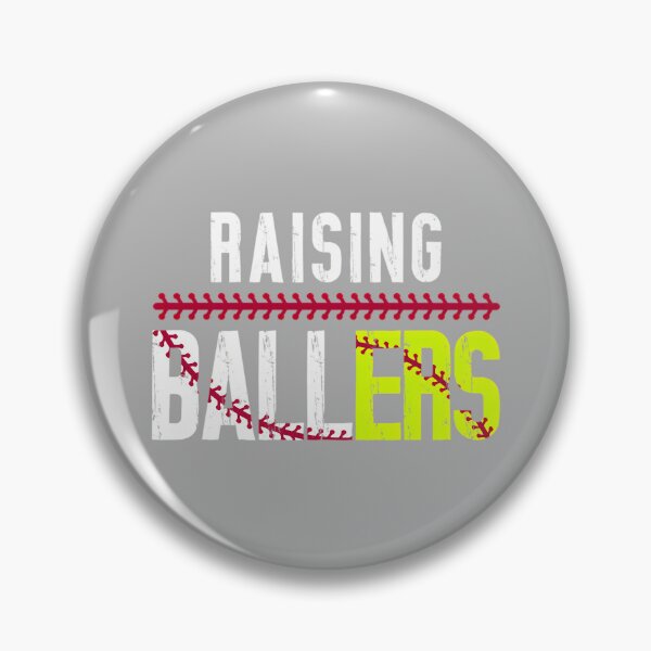 Item preview, Raising Ballers Retro Funny Baseball Softball Mom Dad Kids Pullover Hoodie designed and sold by GreggRoss.