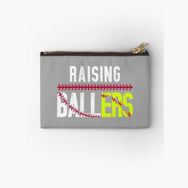 Item preview, Raising Ballers Retro Funny Baseball Softball Mom Dad Kids Pullover Hoodie designed and sold by GreggRoss.